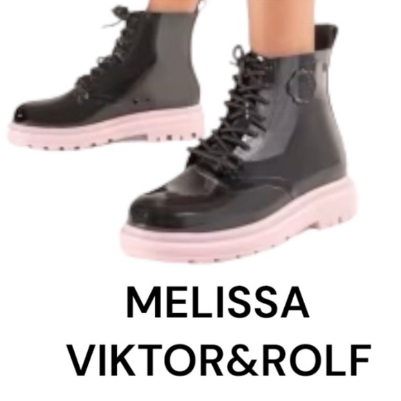 Authentic Melissa by Viktor & Rolf Couture designer lace up boots sz 9 Euro 40 - Picture 1 of 15